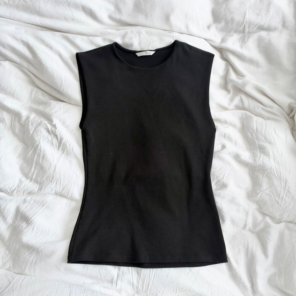Zara Baisc Black Tank Top Stretch Size S